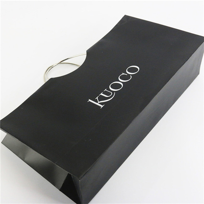 SGS Personalisierte Papiertüten Individuell bedruckte schwarze Luxus-Geschenktüten aus Papier mit Griffen