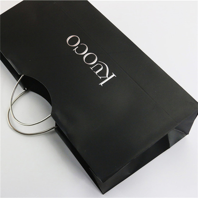 SGS Personalisierte Papiertüten Individuell bedruckte schwarze Luxus-Geschenktüten aus Papier mit Griffen