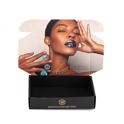 Prägung Debossing Cosmetic Black Mailer Box Perücke Aufbewahrungsbox Kundenspezifische Größe