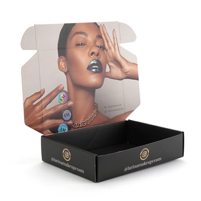 Prägung Debossing Cosmetic Black Mailer Box Perücke Aufbewahrungsbox Kundenspezifische Größe