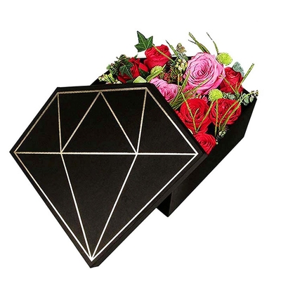 FSC Custom Printed Diamond Flower Box Gold Heißprägung Diamond Rose Box