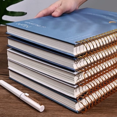 A4 A5 A6 B5 Notizbuch mit unbeschriftetem Einband, 128 g/m², 140 g/m² dickes Spiralnotizbuch