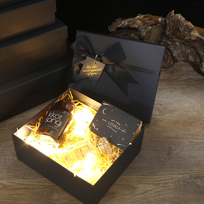 OEM ODM 1 Farbdruck schwarz steife Box Luxus Geschenkverpackungsbox